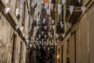 Low angle view of buildings in town