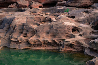 Low angle view of rock formation