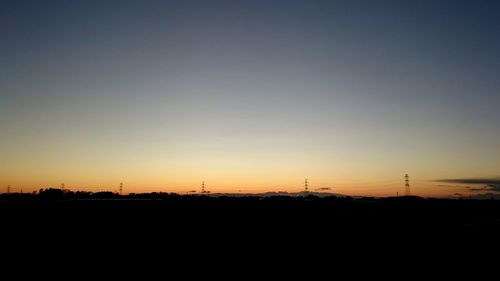 Silhouette of landscape at sunset