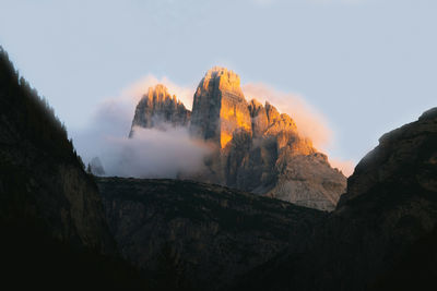 Scenic view of mountain range against sky