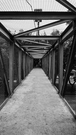 Empty footbridge in city