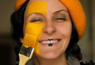 Close-up portrait of a smiling woman