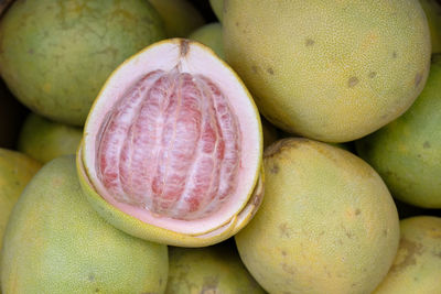 High angle view of fruits for sale in market