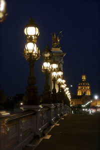 Statue of lit up at night