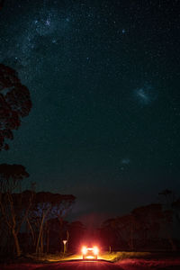 Scenic view of star field against sky at night