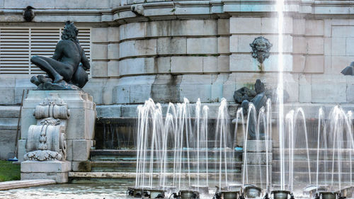 Fountain in front of building