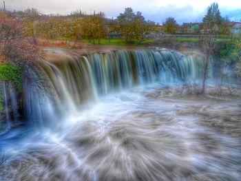 Scenic view of waterfall