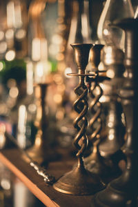 Close-up of wine in glass on table