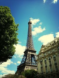 Low angle view of eiffel tower