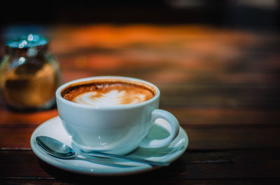 Close-up of coffee on table