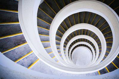 High angle view of spiral staircase