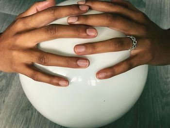 Close-up of man holding plate