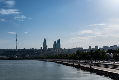 Flame towers in baku, azerbaijan.