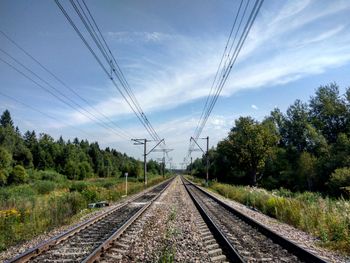 Railway tracks against sky