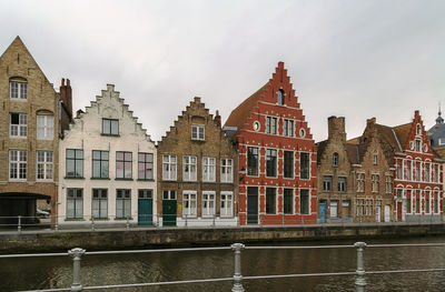 Buildings against cloudy sky