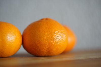 Close-up of orange slices on table