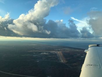 Aerial view of sea against sky