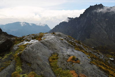 Scenic view of mountains against sky