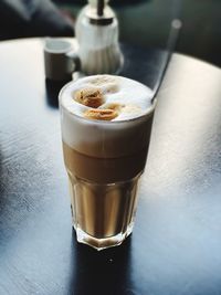 Close-up of coffee cup on table