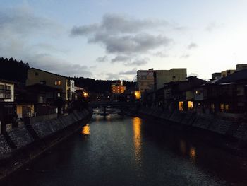 View of canal along buildings