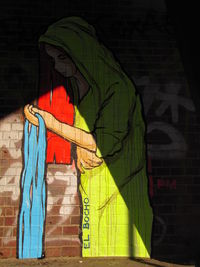 Low angle view of graffiti on wall