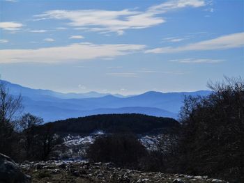 Scenic view of mountains against sky