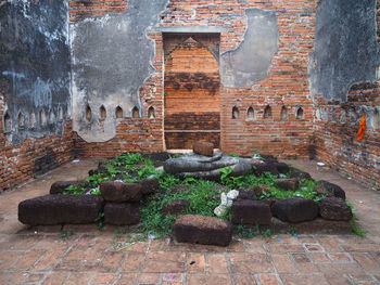 Stone wall of old building