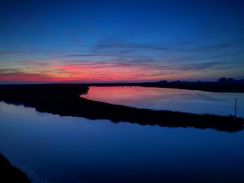 Scenic view of sea against sky at sunset