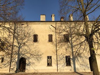 Low angle view of building against clear sky