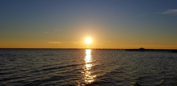 Scenic view of sea at sunset