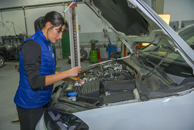 Man working on car