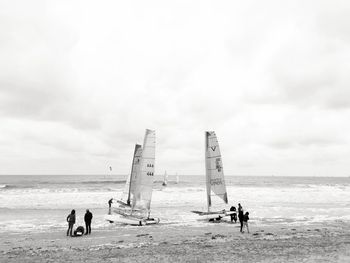 Tourists on beach