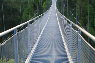 View of footbridge in forest