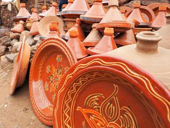 Full frame shot of various objects for sale at market stall