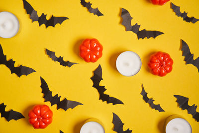 Full frame shot of multi colored candies on table