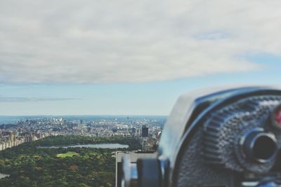 Close-up of cityscape against sky