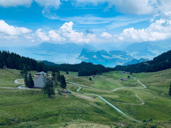 Scenic view to lake lucerne 