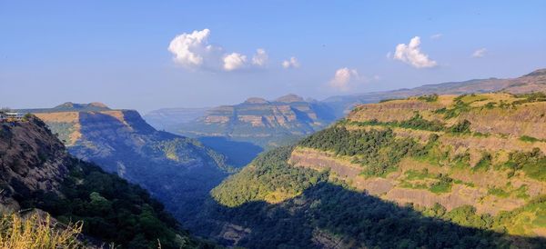 Scenic view of mountains against sky