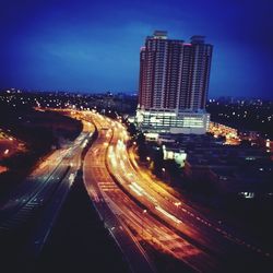 Illuminated city at night