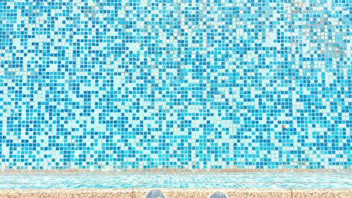 Close-up of blue wall
