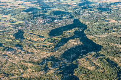 High angle view of dramatic landscape