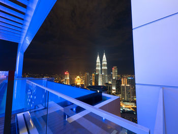 Illuminated city at night