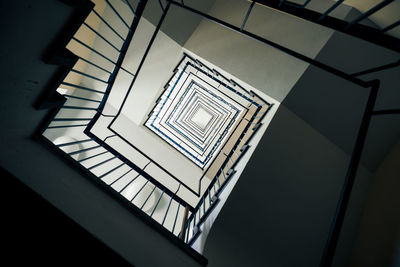 Directly below shot of spiral staircase