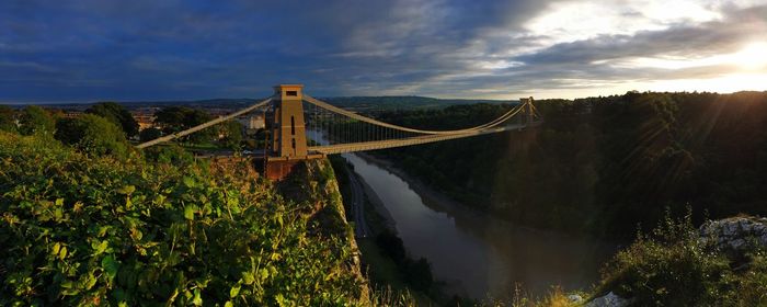 High angle view of bridge over river