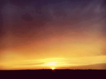 Silhouette of landscape at sunset