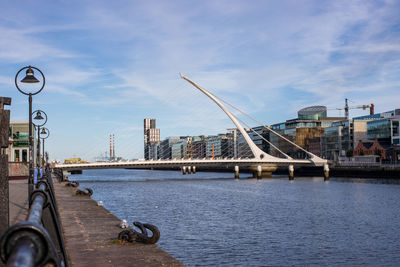 Bridge over river against sky