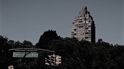 Low angle view of built structure against clear sky