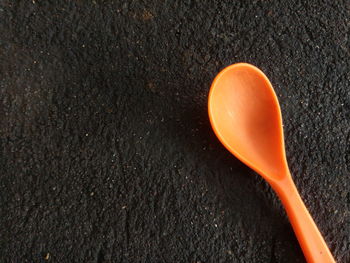 High angle view of orange on table