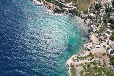 High angle view of beach