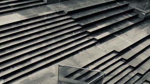 High angle view of staircase in building